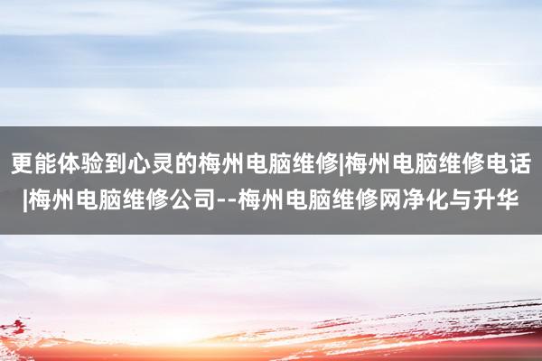 更能体验到心灵的梅州电脑维修|梅州电脑维修电话|梅州电脑维修公司--梅州电脑维修网净化与升华